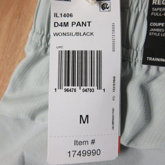 ADIDAS Silver Grey Woven Pants Mens Sz M Gray Training Athletic Workout Gym NWT - Picture 7 of 12
